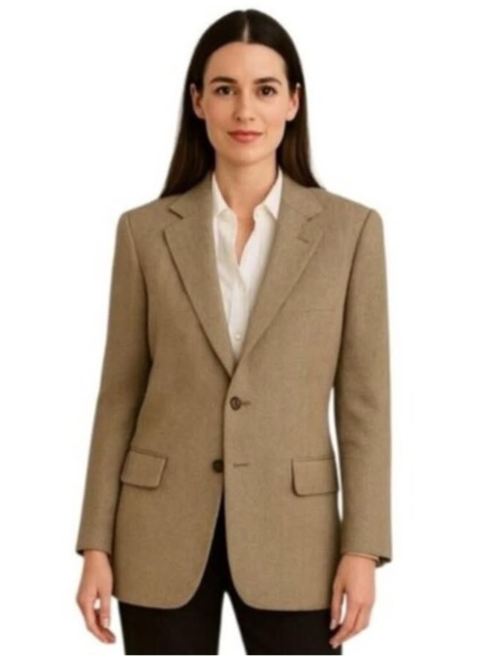 Stafford Essential Oversized Plaid Single Breasted Blazer